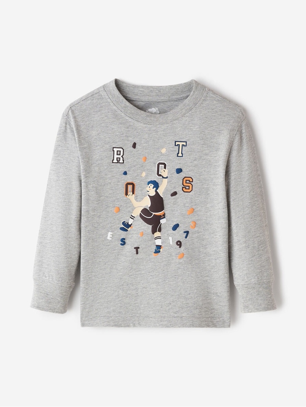Roots Toddler Grey Long-Sleeve Tee with Athletic Graphic